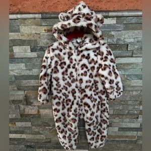 Leopard Print Kids soft warm onesie